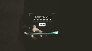 Verification of information with fingerprint scanner,2 factor authentication, high security for login access information, Internet security, online financial transaction, 2-step verify photo