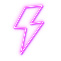 retro 90s neon blixt- form element png