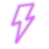 retro 90s neon blixt- form element png