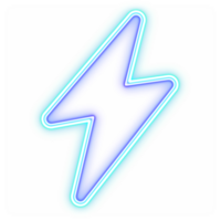 retro 90s neon blixt- form element png