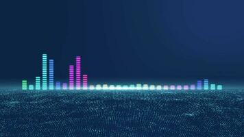 Audio Spectrum Glow Simulation use for Music and Computer Calculating. Multicolored Sound Waves video