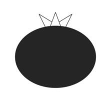 Fresh tomato flat monochrome isolated vector object. Organic vegetable. Editable black and white line art drawing. Simple outline spot illustration for web graphic design