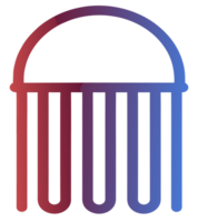 Simple jellyfish icon red and blue gradient transparent background cutout png