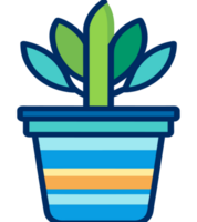 Green plants in pots icon transparent background cutout generative ai AI generated png