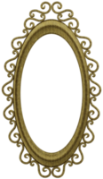 3d Modell- Oval Gold durchbrochen Rahmen auf transparent Hintergrund png