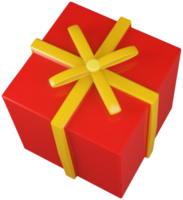 3D model of a wrapped gift with a bow on transparent background png