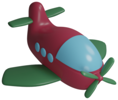 3D model of an airplane children's toy on transparent background png