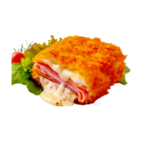 Hähnchen Kordon bleu Lager Foto generativ ai png