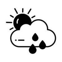 An editable icon of rainy cloud in modern style, ready to use vector