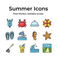 Bring the joy of summer to your projects with a delightful assortment of seaside inspired icons vector