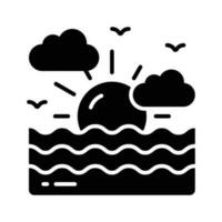 Grab this creatively designed icon of sunset in modern style, premium vector