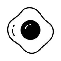 A beautifully designed vector of fried egg in trendy style, ready to use icon