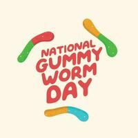 national gummi worm day design template for celebration. gummi vector illustration. flat gummi worm candy vector design.