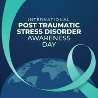 post traumatic stress disorder design template with ribbon. awareness ribbon design. ribbon vector illustration. ptsd banner template.