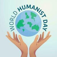 world humanist day vector template for celebration. world humanist day celebration. world humanist day. flat hand vector design.