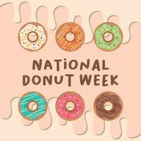 national donut day design template for celebration. donut vector design. donut illustration. flat donut illustration.