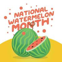 national watermelon month design template for celebration. watermelon vector design. watermelon vector illustration. flat vector design.