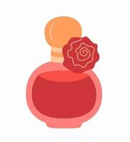 Beautiful perfume bottle. Women's perfume with different scents. Vector illustration.