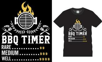 BBQ Timer rare medium well Funny Barbecue Premium Vector T-Shirt design.