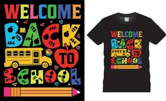 Welcome back to school typography T-shirt design vector template