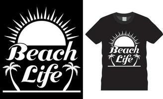 playa vida verano gráfico vector t camisa diseño modelo