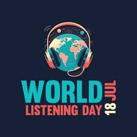 World Listening Day vector. Ear silhouette icon vector