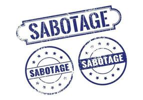 Sabotage Rubber sign or Stamp, Grunge rubber Stamp, Sale badge Vintage old texture vector