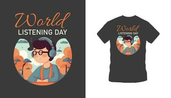 World Listening Day vector T-shirt