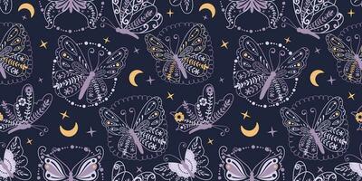 Beautiful Butterfly Garden Seamless Pattern vector
