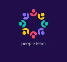 Creative teamwork logo. Unique color transitions. Unique connecting community logo template. vector