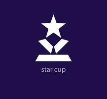 Creative star cup logo. Unique color transitions. Unique winning team trophy simple logo template. vector
