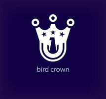 Creative bird of prey crown logo. Unique team crest logo template. vector