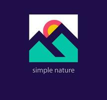 Creative nature square logo design. Unique design color transitions. Unique organic simple shape logo template. vector
