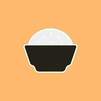 rice bowl flat design vector illustration