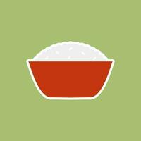 rice bowl flat design vector illustration