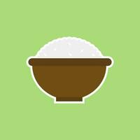 rice bowl flat design vector illustration