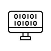 a binary icon in line style vector