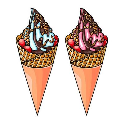 ICE CREAM WITH LOTS OF TOPPINGS