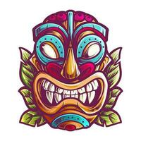 tiki máscara con expresión vector