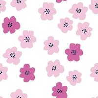 Beautiful Floral texture with hand drawn flowers. Seamless floral pattern in retro style. Abstract flowers, vintage background perfect for prints, textile, wrapping paper and surface design vector