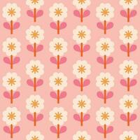 Beautiful floral pattern in retro style. Elegant seamless texture with repetitive flowers. Abstract floral field background vector