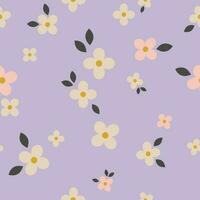 Abstract floral pattern. Vector seamless texture with small stylised flowers. Ditsy field background