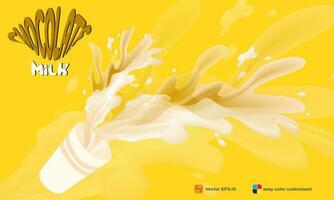 Milk splash background. Vector illustration. Can be used for advertisingeting and presentation.