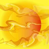 abstract background with yellow sun and wavy lines. vector illustration