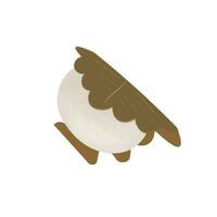 delicioso Kashiwa mochi vector ilustración logo