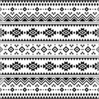 nativo americano geométrico étnico modelo en negro y blanco. sin costura tribal modelo con azteca navajo motivos diseño para textil, tela, ropa, cortina, alfombra, ornamento, envase, fondo de pantalla. vector