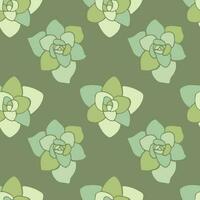 Decorative vector Succulent green texture, home plants seamless pattern, desert flora fabric textile