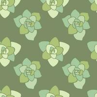 Decorative vector Succulent green texture, home plants seamless pattern, desert flora fabric textile