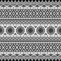 Seamless background design. Ethnic geometric pattern. Border ornament. Native american, Navajo, Aztec, Mexican. Black and white colors. Design for textile, fabric, curtain, rug, ornament, background. vector