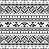 sin costura frontera modelo con único étnico fondo diseño. azteca navajo tribal estilo. negro y blanco colores. diseño para textil, tela, cortina, alfombra, batik, ornamento, fondo, envase. vector